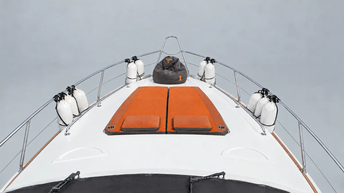 Foredeck sunpads from above