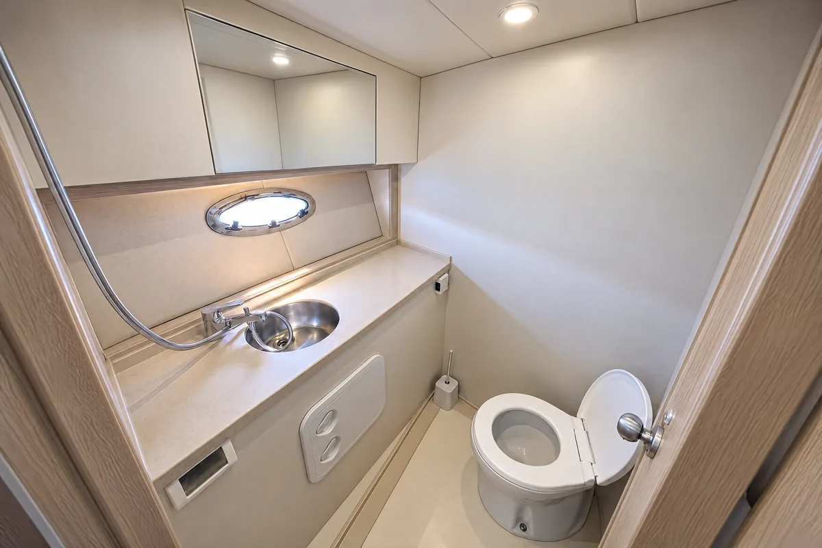 Bathroom with toilet, ultra-wide