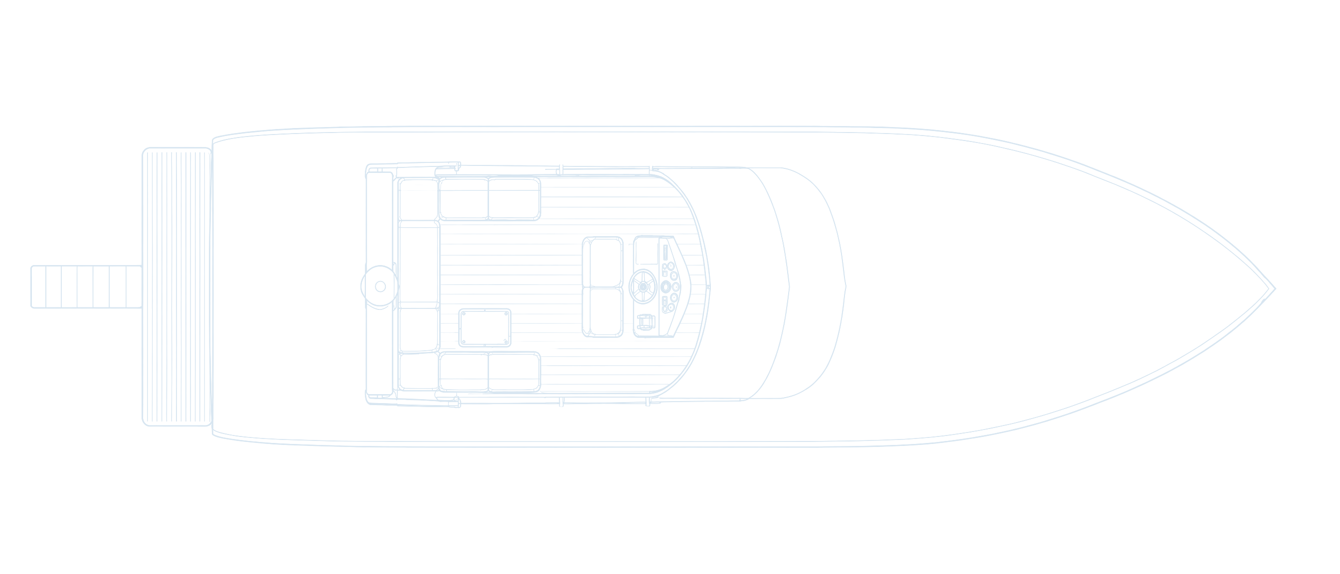 Flybridge plan of SIMONA, seen from above
